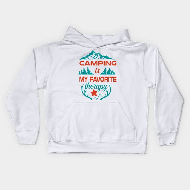 Camping Is My Favorite Kids Hoodie by Polahcrea